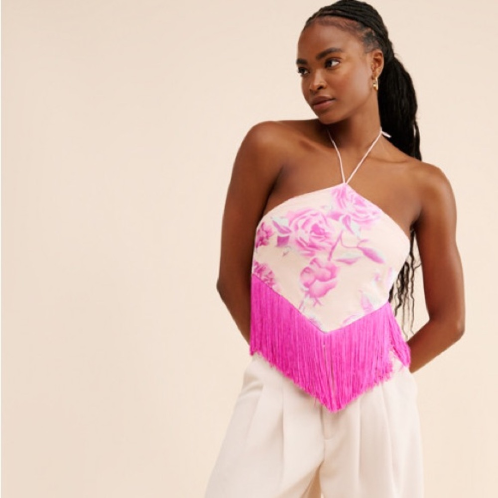 For Love And Lemons Pink Rori Top